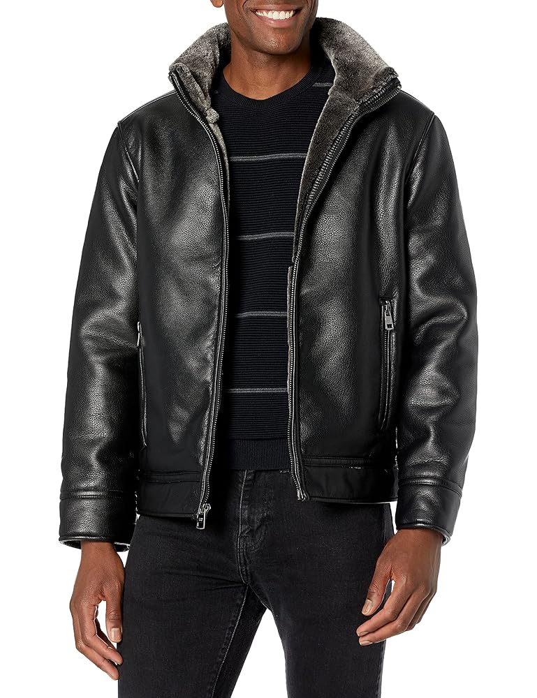 Calvin Klein Men's Faux Leather Lined Jacket at Amazon Men's